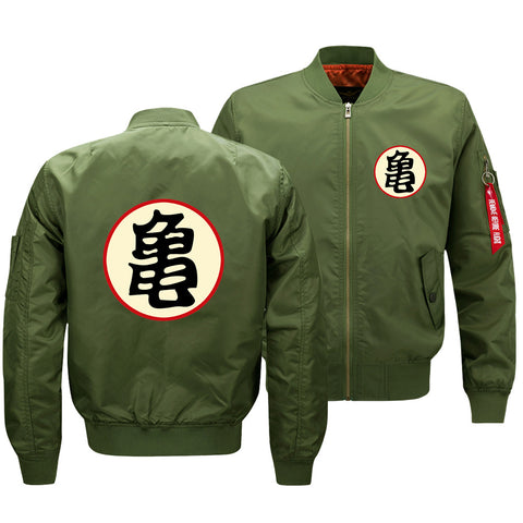 Image of Dragon Ball Jackets - Solid Color Dragon Ball Series Master Roshi Sign Flight Suit Fleece Jacket