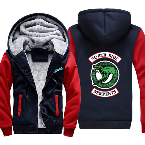 Image of Riverdale Jackets - Solid Color Riverdale Double-Headed Snake Icon Fleece Jacket
