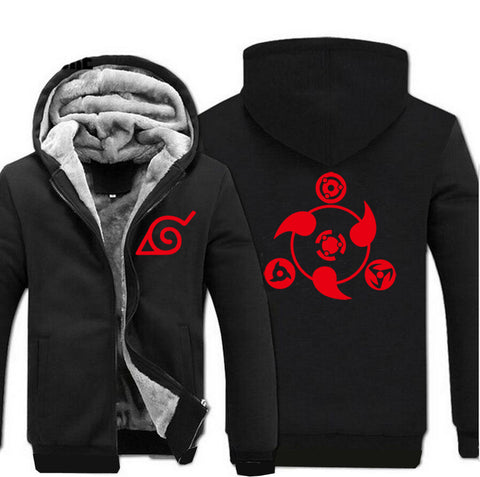 Image of Naruto Jackets - Solid Color Naruto Anime Series Naruto Sign Super Cool Fleece Jacket