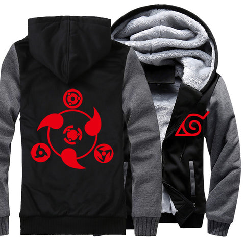 Image of Naruto Jackets - Solid Color Naruto Anime Series Naruto Sign Super Cool Fleece Jacket