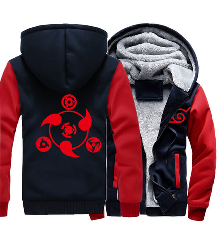 Image of Naruto Jackets - Solid Color Naruto Anime Series Naruto Sign Super Cool Fleece Jacket