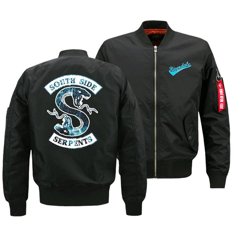 Image of Riverdale Jackets - Solid Color Riverdale Air Force One Double-Headed Snake Icon Fleece Jacket