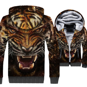 Animal Jackets - Animal Series Violent Tiger Super Cool 3D Fleece Jacket