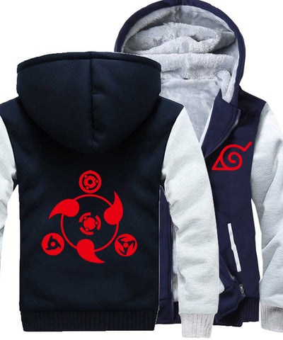 Image of Naruto Jackets - Solid Color Naruto Anime Series Naruto Sign Super Cool Fleece Jacket