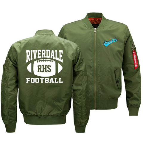 Image of Football Riverdale Jackets - Zip Up Solid Color Riverdale RHS White Fleece Jacket