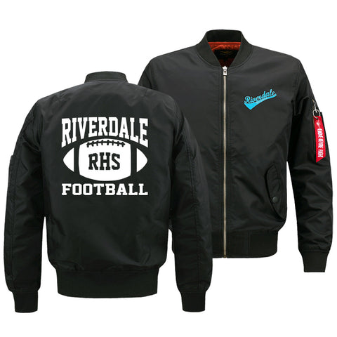 Image of Football Riverdale Jackets - Zip Up Solid Color Riverdale RHS White Fleece Jacket