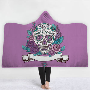 Skull Hooded Blankets - Skull Series Diamond Skull Icon Fleece Hooded Blanket