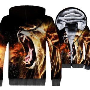 Animal Jackets - Animal Series Wild Lion Super Cool 3D Fleece Jacket