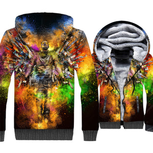 King of War Jackets - Solid Color King of War Series Super Cool 3D Fleece Jacket