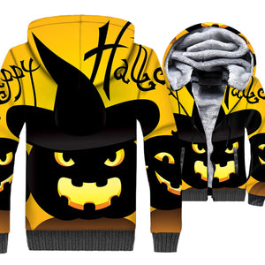 Nightmare Before Christmas Jackets - Nightmare Before Christmas Series Pumpkin Head Yellow 3D Fleece Jacket