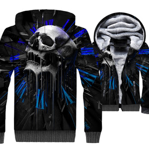 Ghost Rider Jackets - Ghost Rider Skull Series Death Clock Skull Super Cool 3D Fleece Jacket