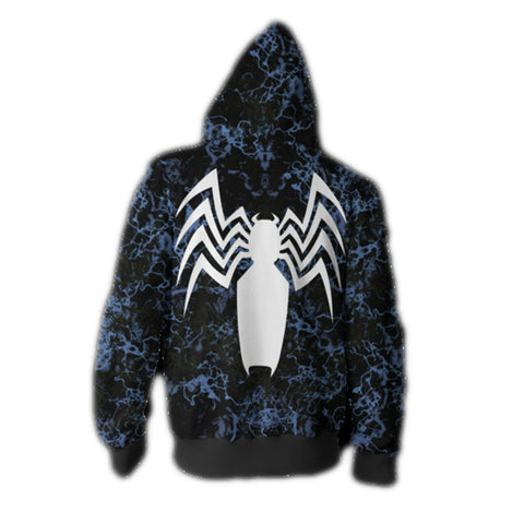 Spiderman Hoodies - Venom Spiderman Super Cool 3D Zip Up Hoodie