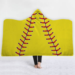 Rugby Hooded Blankets - Rugby Series Rugby Yellow Fleece Hooded Blanket