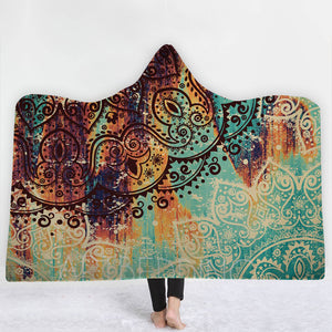 Religious Hooded Blankets - Religious Rusty Totem Fleece Hooded Blanket