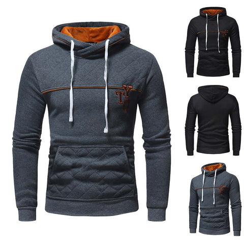 Image of Solid Color Hoodies - Pullover Fleece Black Grey Hoodie