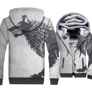 Game of Thrones Jackets - Game of Thrones Series Stark White Icon Super Cool 3D Fleece Jacket