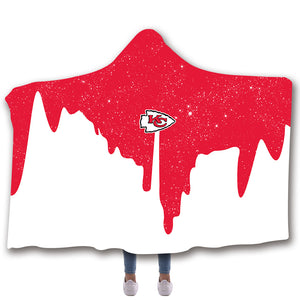 Kansas City Chiefs Hooded Blankets - Chiefs Series Red and White Fleece Hooded Blanket
