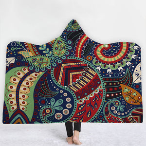 Religious Hooded Blankets - Religious Series Colorful Icon Fleece Hooded Blanket