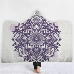 Religious Hooded Blankets - Religious Series Flower Icon Fleece Hooded Blanket