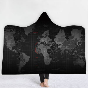 Map Hooded Blankets - Map Series World Countries Map Colorful Fleece Hooded Blanket