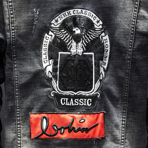 Image of Denim Jackets - Solid Color Denim Jacket Series Fashion Denim Jacket Fleece Denim Jacket