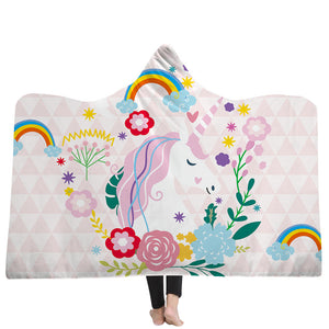 Unicorn Hooded Blankets - Unicorn Series Rainbow Unicorn Cute Fleece Hooded Blanket