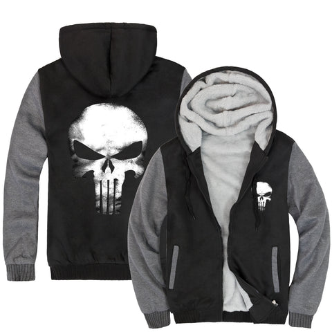 Image of The Skeleton Man Jackets - Solid Color Skeleton Man Series Super Cool Fleece Jacket