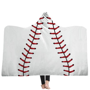 Rugby Hooded Blankets - Rugby Series Football White Fleece Hooded Blanket