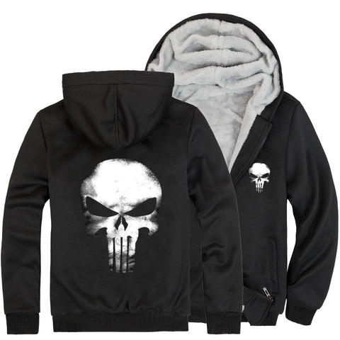 Image of The Skeleton Man Jackets - Solid Color Skeleton Man Series Super Cool Fleece Jacket