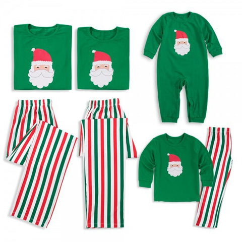 Image of Christmas Family Pajama - Sweatshirt Green Santa Claus Pajama