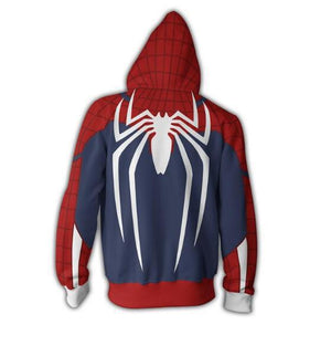 Spiderman Hoodies - Spiderman Series Super Hero 3D Red Zip Up Hoodie