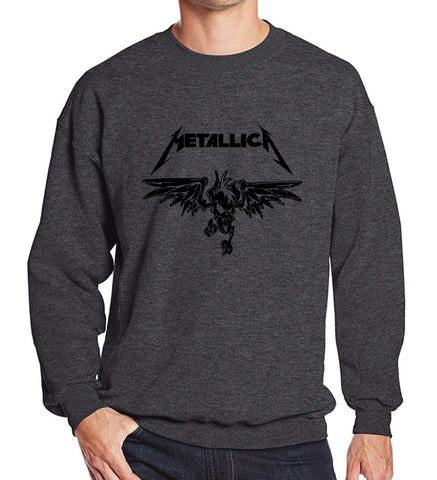 Image of METALLICA Sweatshirts - METALLICA Sweatshirt Series Men's Sweatshirt Super Cool Black Icon Fleece Sweatshirt