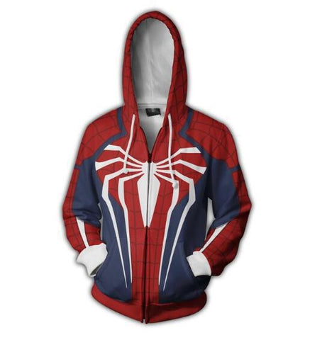 Image of Spiderman Hoodies - Spiderman Series Super Hero 3D Red Zip Up Hoodie