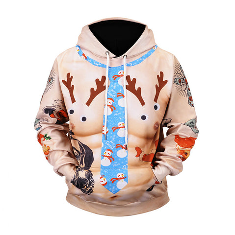 Image of Christmas Hoodies - Super Funny Christmas Deer Cute Icon 3D Hoodie