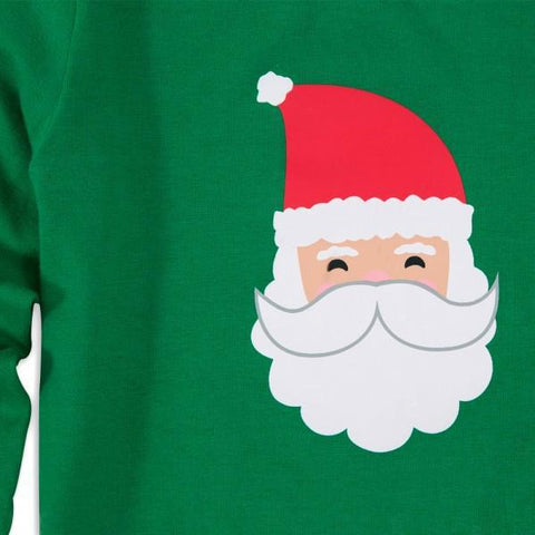 Image of Christmas Family Pajama - Sweatshirt Green Santa Claus Pajama