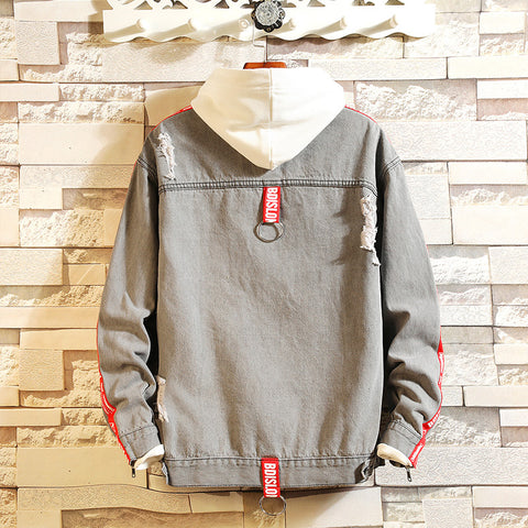 Image of Denim Jackets - Solid Color Denim Jacket Series Harajuku Style Super Cool Denim Jacket