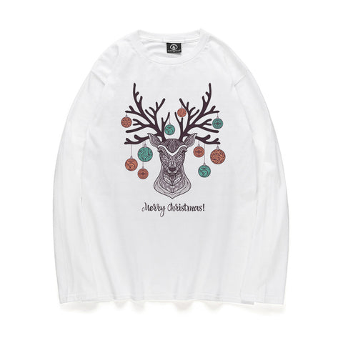 Image of Christmas Sweatshirts - Christmas Reindeer Icon Super Cool Solid Color 3D Sweatshirt