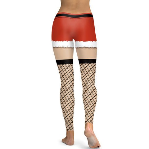 Image of Christmas Leggings - Women 3D Xmas Theme Mesh Legging