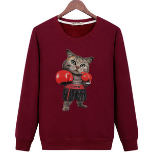 Pet Cat Sweatshirts - Solid Color Pet Cat Series Funny Cat Icon Fashion Fleece Sweatshirt
