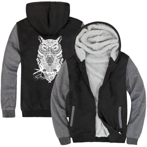 Animal Jackets - Solid Color Animal Series Owl Icon Fleece Jacket