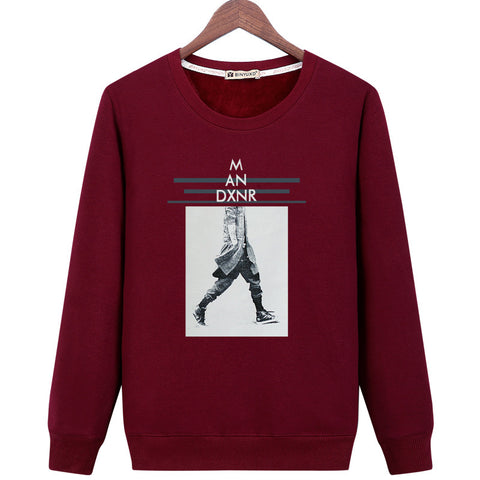 Image of Harajuku Style Sweatshirts - Solid Color Harajuku Style Series M AN DXNR Icon Fashion Fleece Sweatshirt