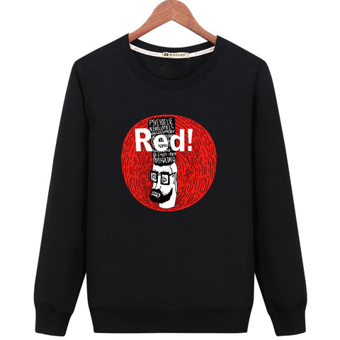Image of Harajuku Style Sweatshirts - Solid Color Harajuku Style Series Red Icon Fashion Fleece Sweatshirt