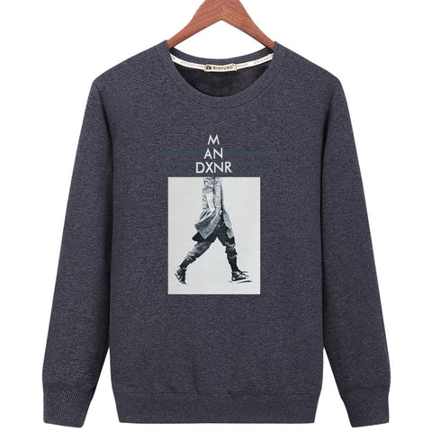 Image of Harajuku Style Sweatshirts - Solid Color Harajuku Style Series M AN DXNR Icon Fashion Fleece Sweatshirt