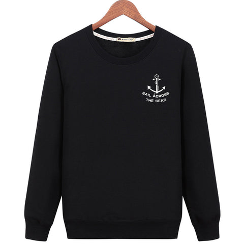 Image of THE SEAS Sweatshirts - Solid Color THE SEAS Style Series THE SEAS Icon Fashion Fleece Sweatshirt