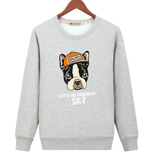 The Puppy Sweatshirts - Solid Color The Puppy Series Puppy Icon Fleece Sweatshirt