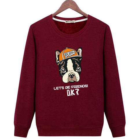 Image of The Puppy Sweatshirts - Solid Color The Puppy Series Puppy Icon Fleece Sweatshirt