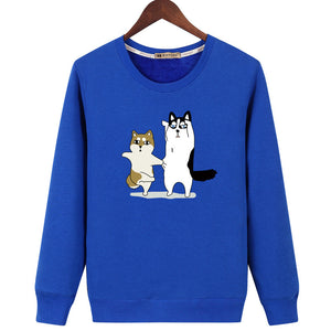 Pet Cat Sweatshirts - Solid Color Pet Cat Series Cat Icon Fashion Fleece Sweatshirt