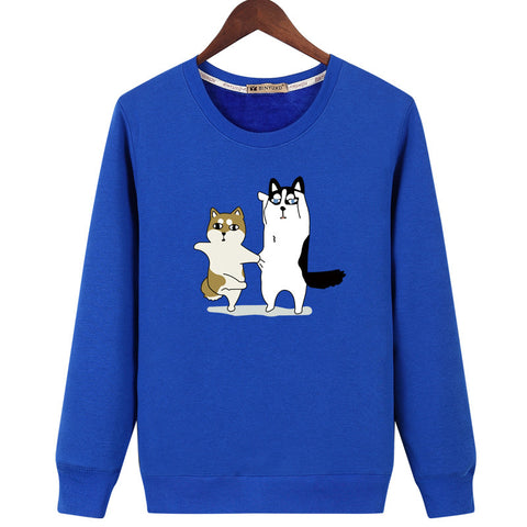 Image of Pet Cat Sweatshirts - Solid Color Pet Cat Series Cat Icon Fashion Fleece Sweatshirt