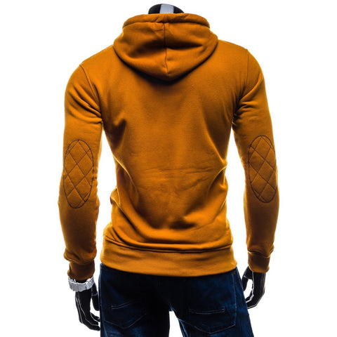 Image of Solid Color Button Hoodies - Pullover Standing Collar Blue Grey Hoodie