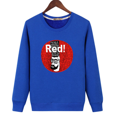 Image of Harajuku Style Sweatshirts - Solid Color Harajuku Style Series Red Icon Fashion Fleece Sweatshirt